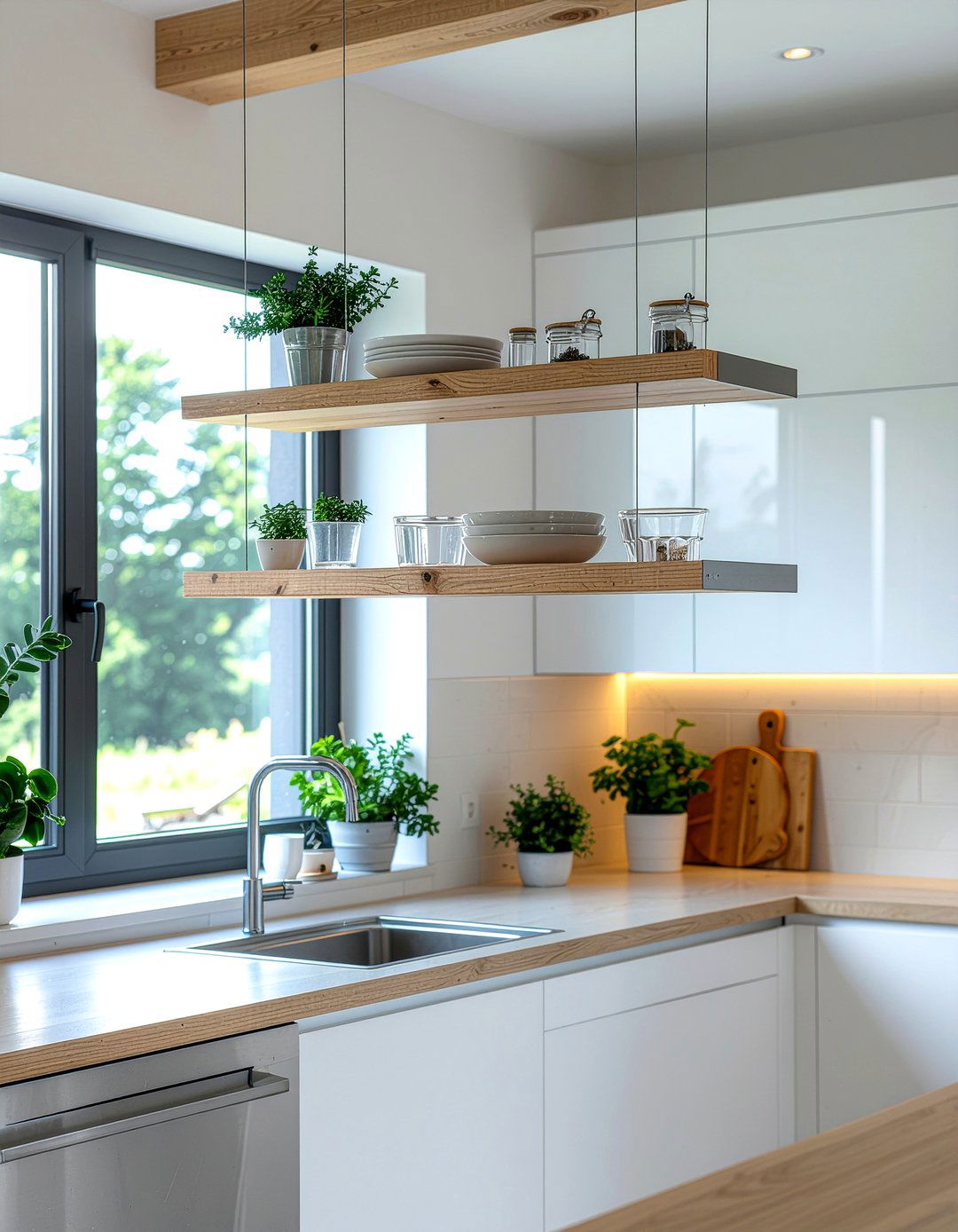 Hanging Kitchen Shelf - 30 kitchen shelf decor ideas