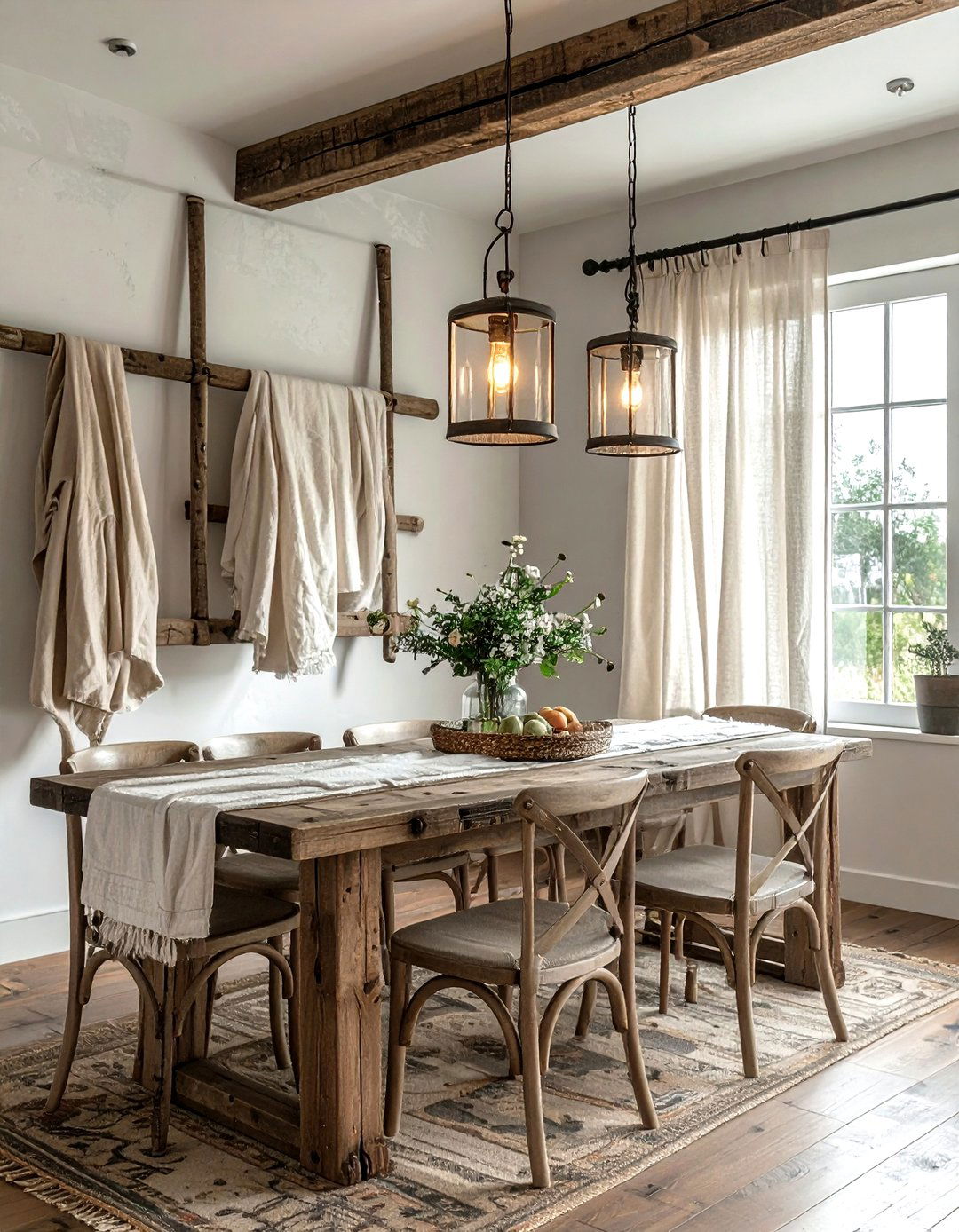 Hanging Ladder Rack - 30 dining room hanging storage ideas