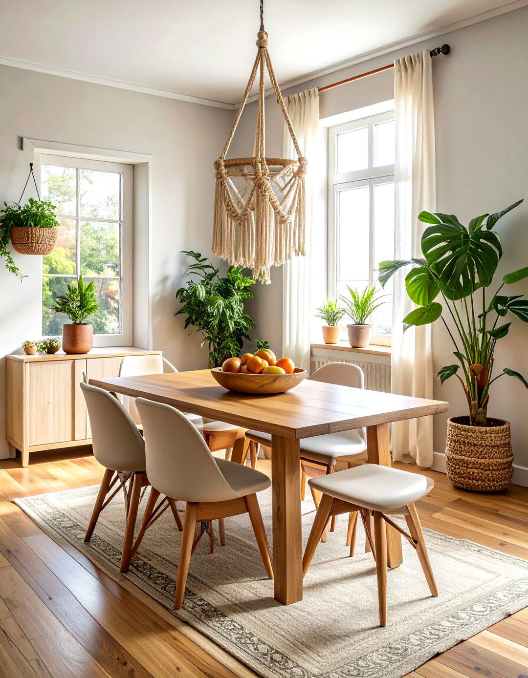 Hanging Macrame Holder - 30 dining room hanging storage ideas