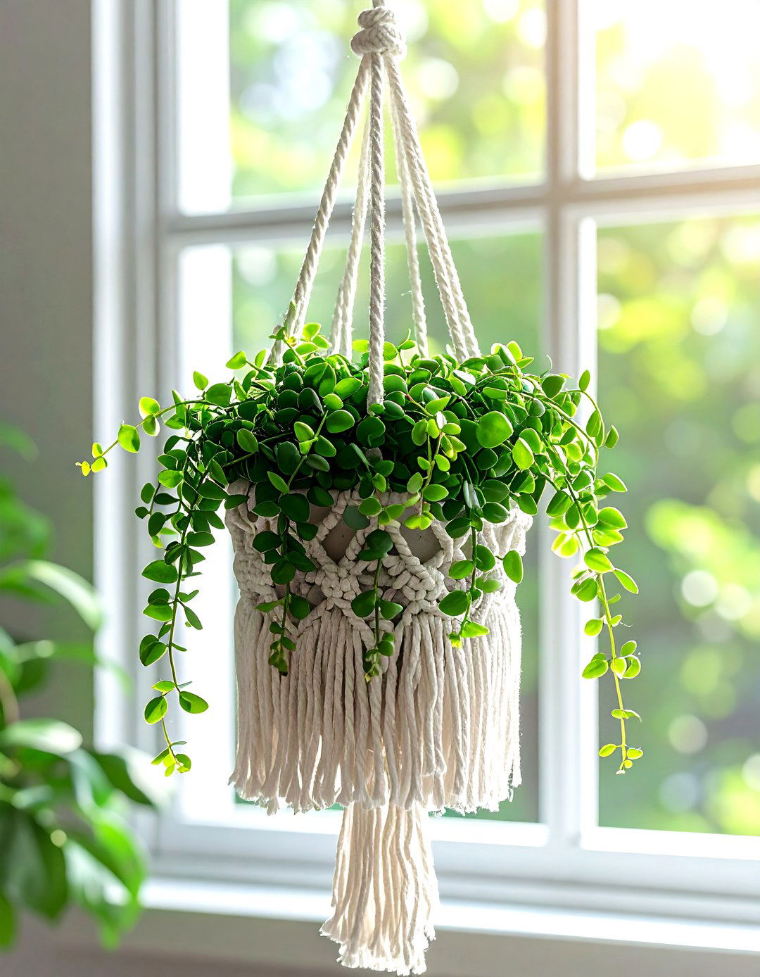 Hanging Macrame Planter - 30 temporary decor ideas