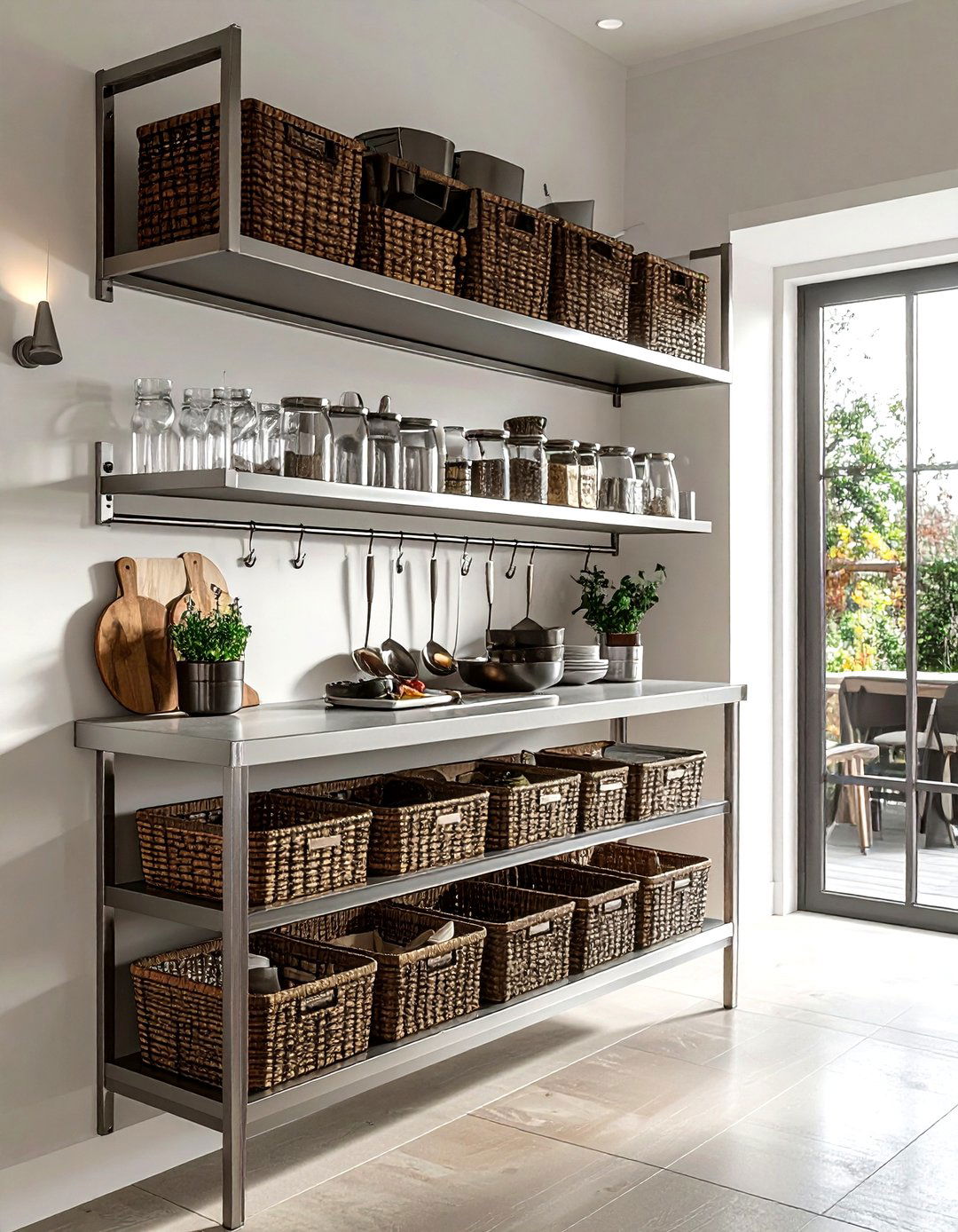 Hanging Pantry Rail - 30 dining room hanging storage ideas