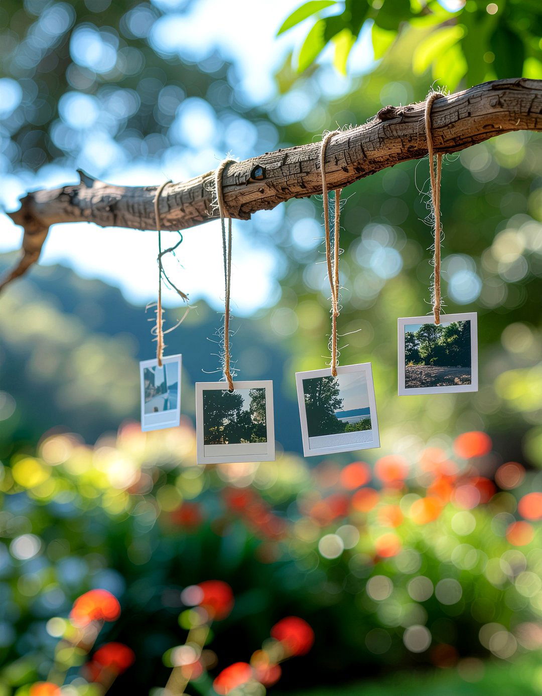Hanging Photo Branch - 30 family photo decor ideas