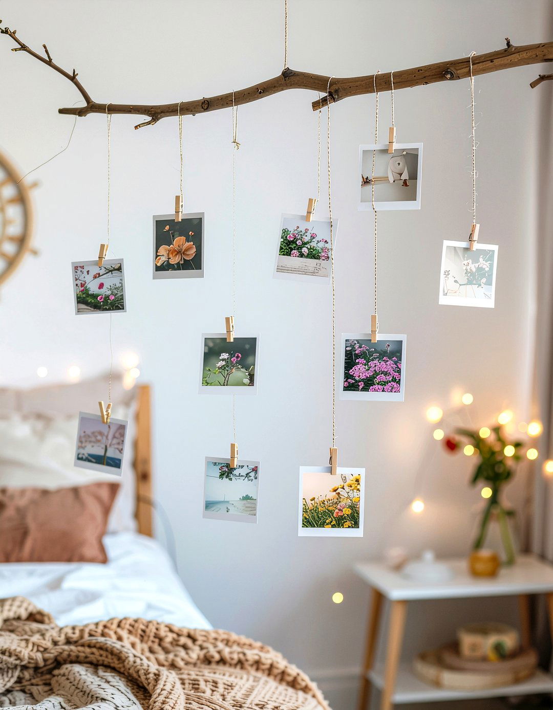 Hanging Photo Display - 30 bedroom family photo ideas