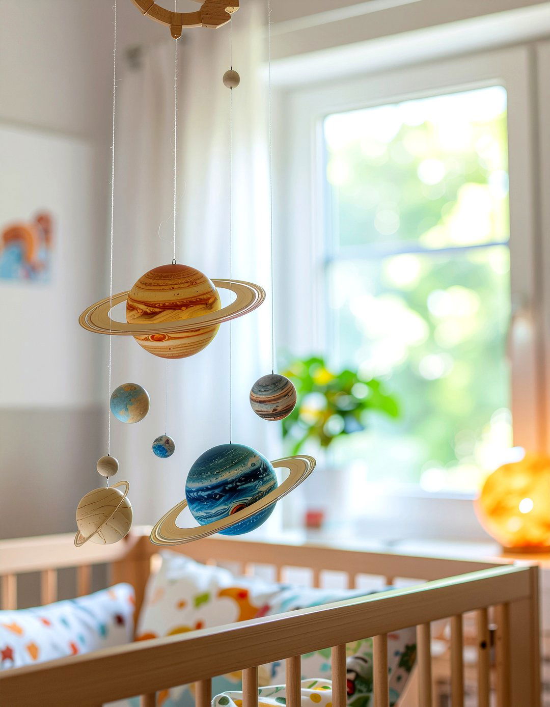 Hanging Planet Mobile - 30 solar system bedroom ideas
