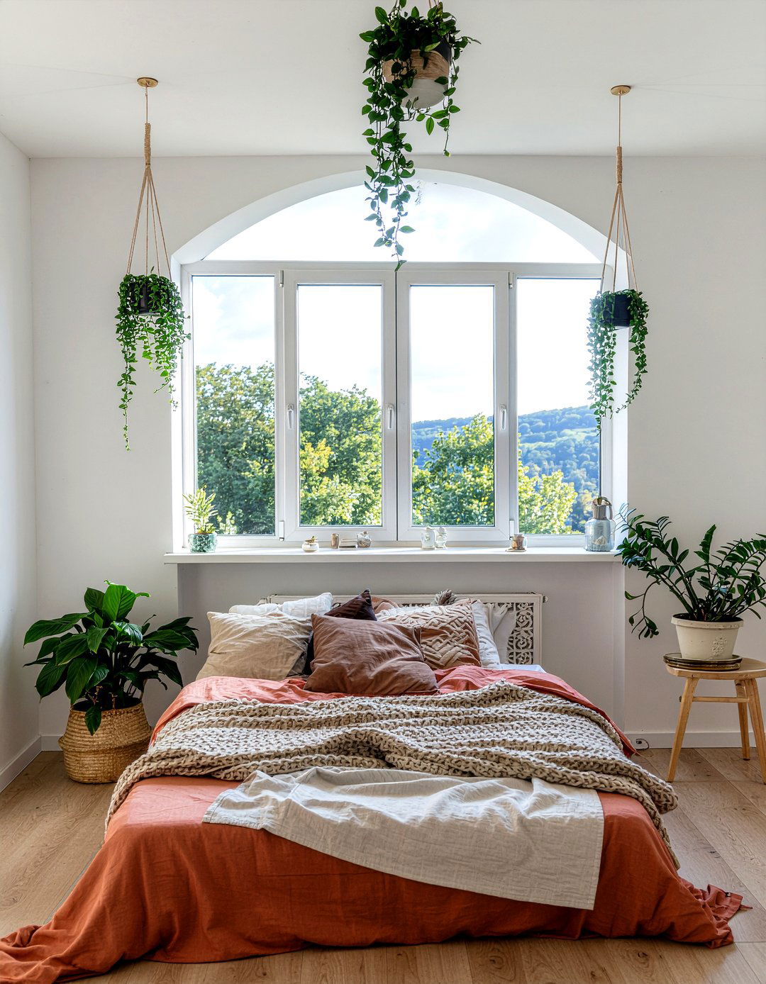 Hanging Plant Bedroom - 30 garden themed bedroom ideas