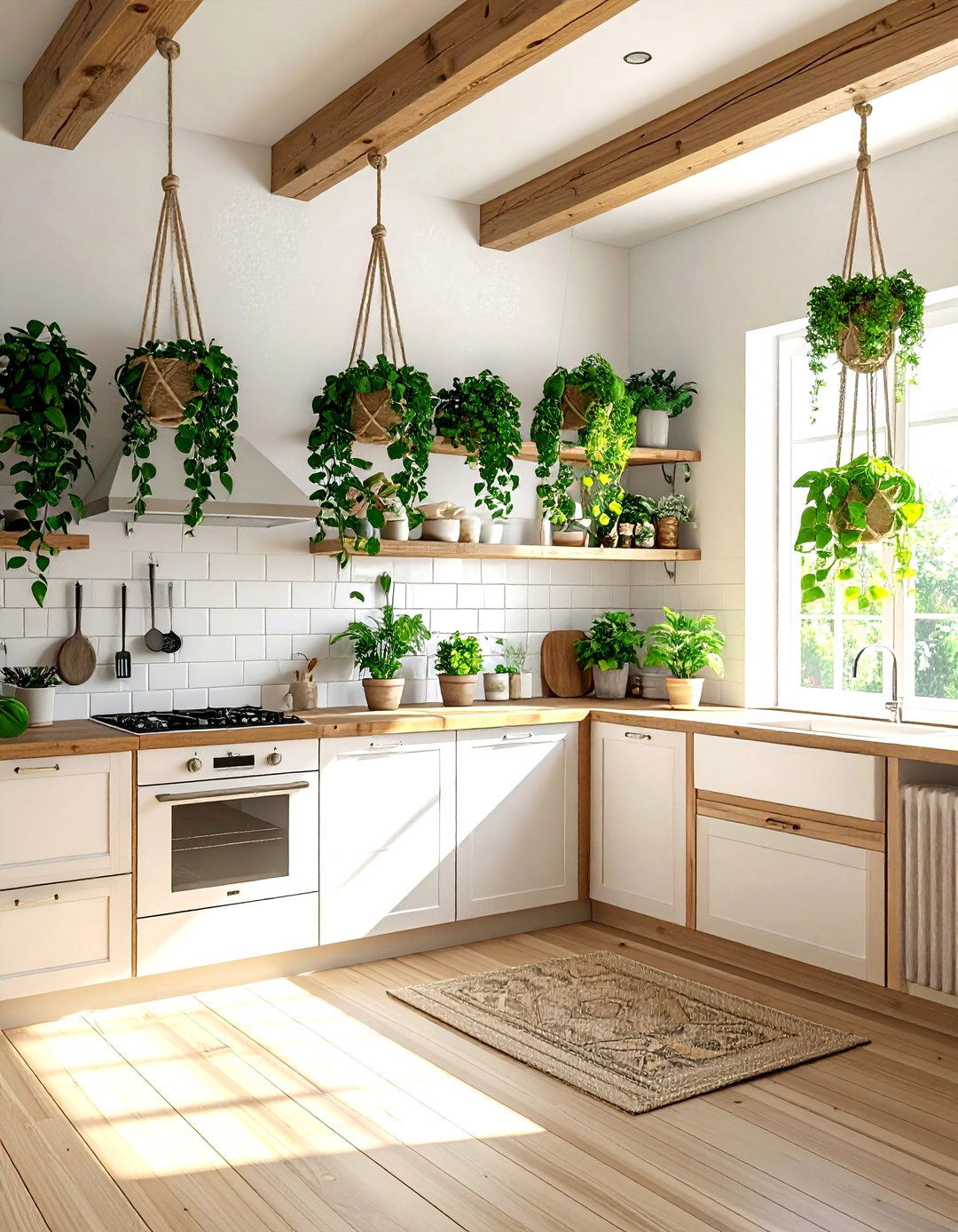 Hanging Plant Kitchen - 30 homey kitchen ideas