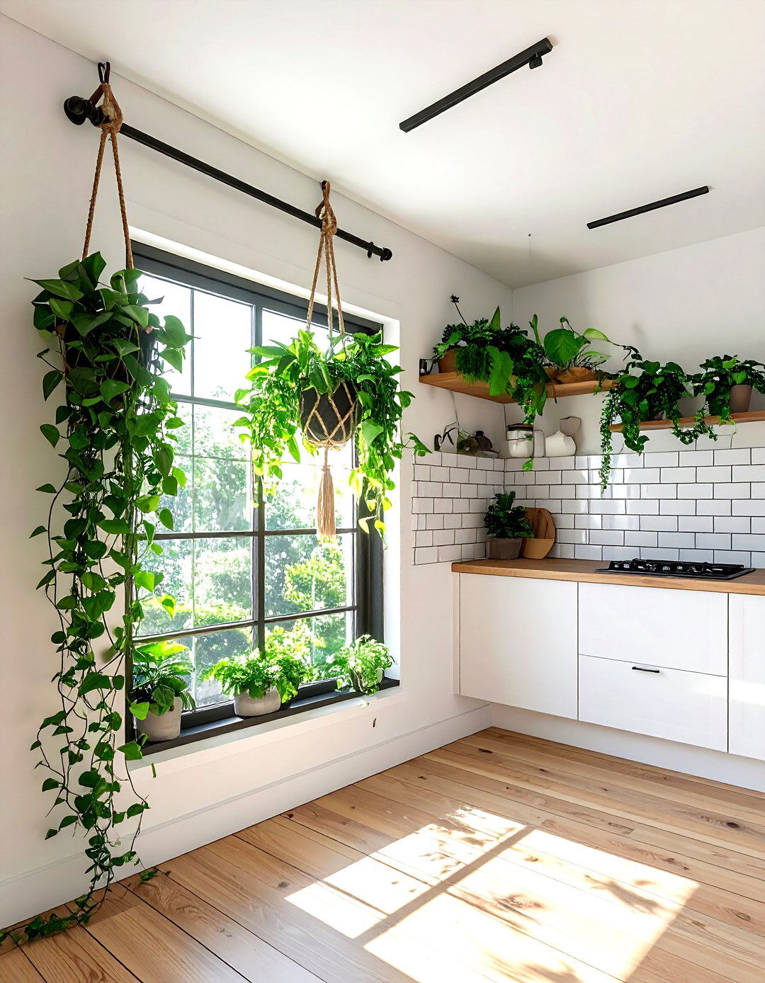 Hanging Plant Window - 30 kitchen garden window ideas