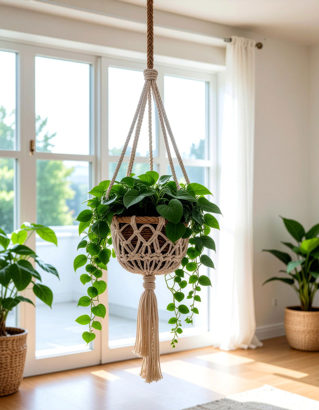 Hanging Plant - 30 command strip living room ideas