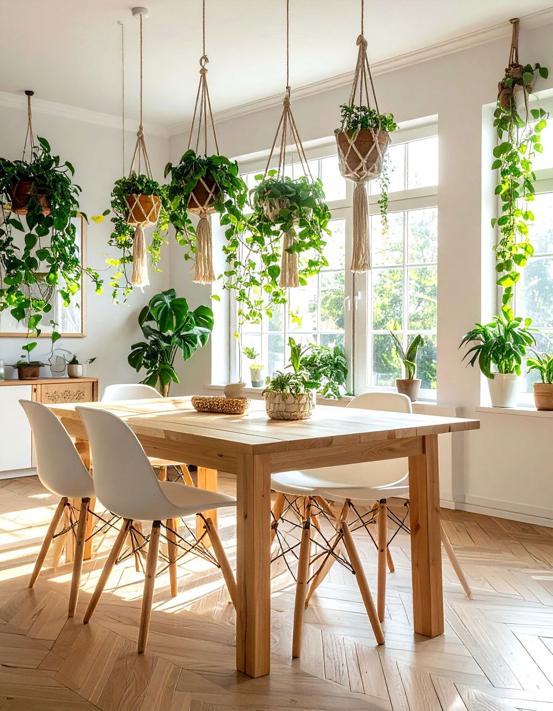 Hanging Plants - 30 dining room focal point ideas