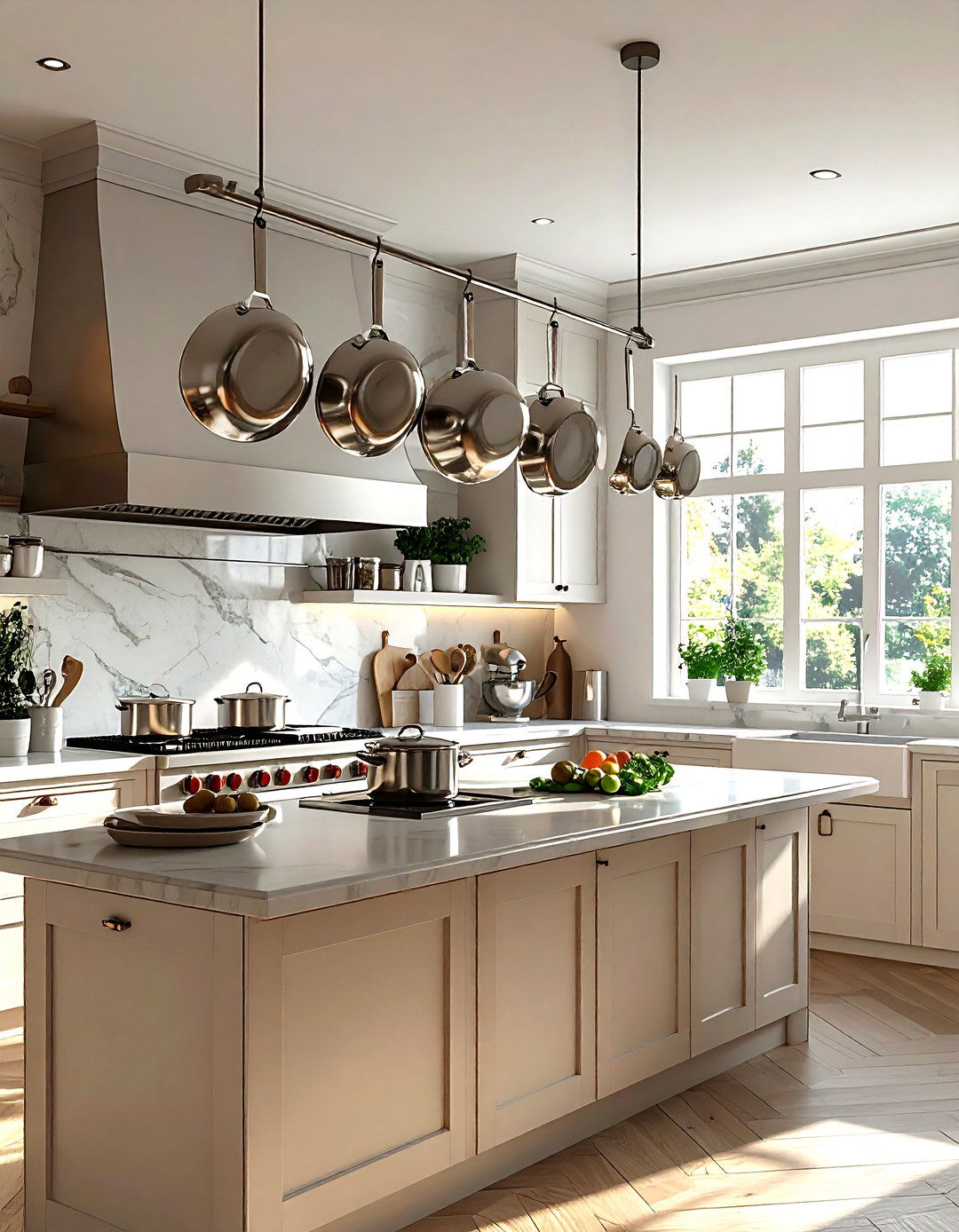 Hanging Pot Rack - 30 functional kitchen ideas