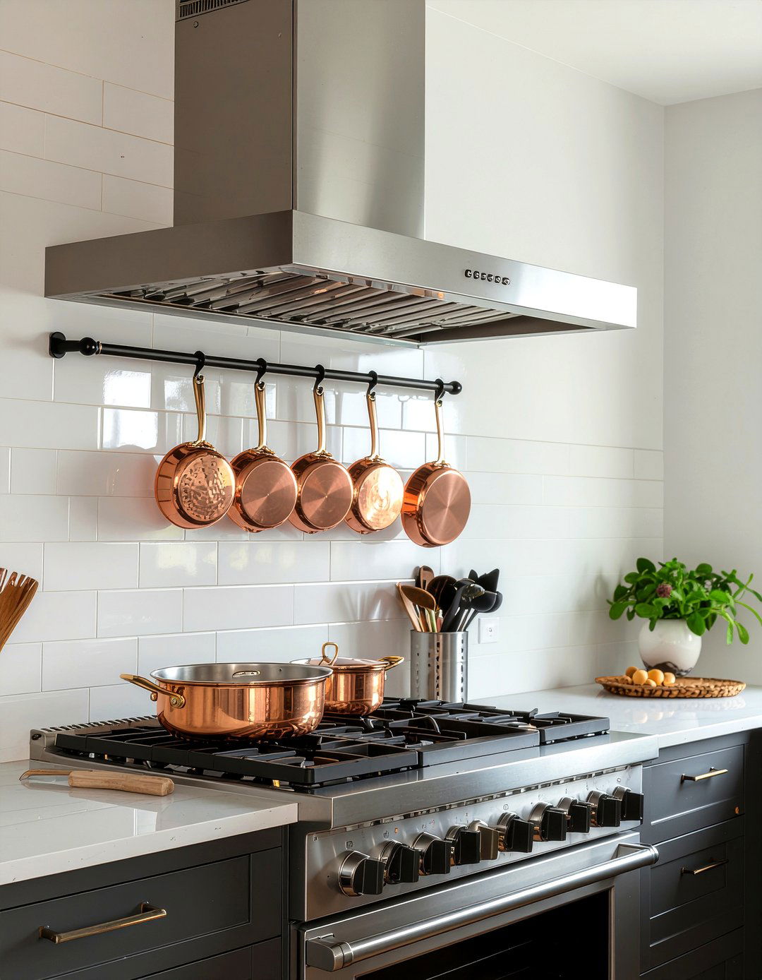 Hanging Pot Rack - 30 kitchen facelift ideas