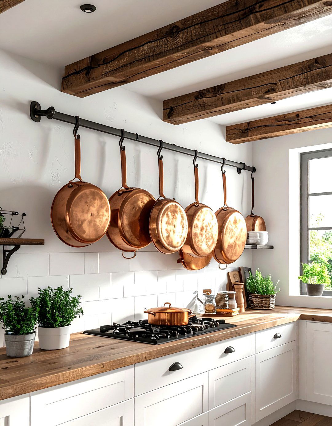 Hanging Pot Rack - 30 kitchen storage ideas