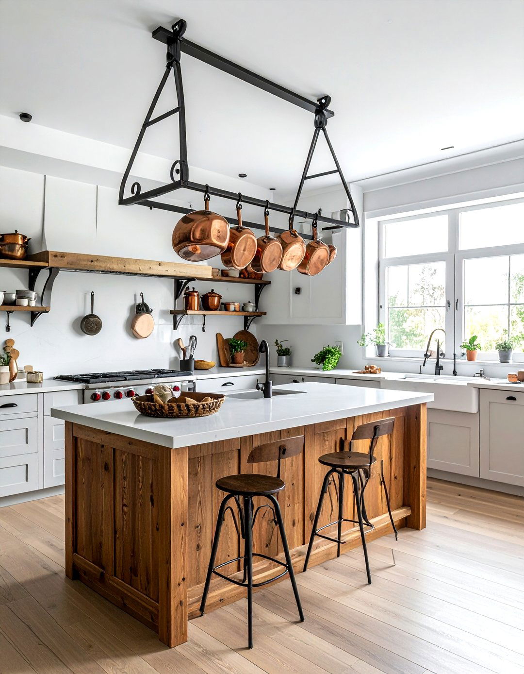 Hanging Pot Rack - 30 weekend kitchen project ideas
