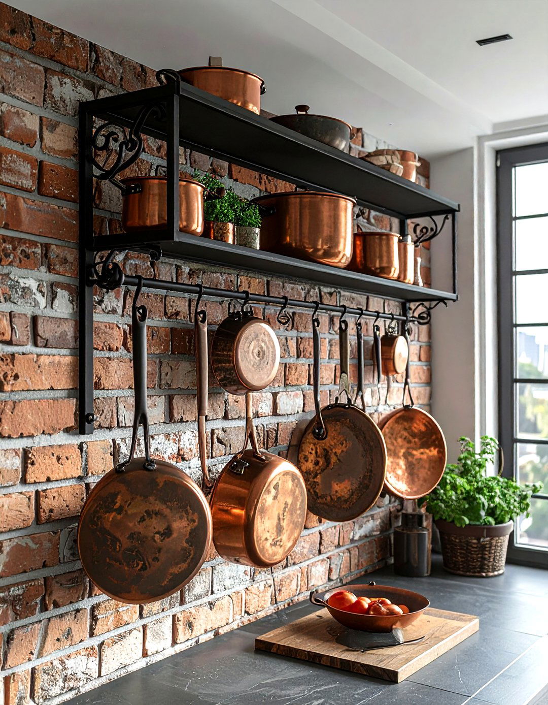 Hanging Pot Rack - 30 DIY kitchen remodel ideas