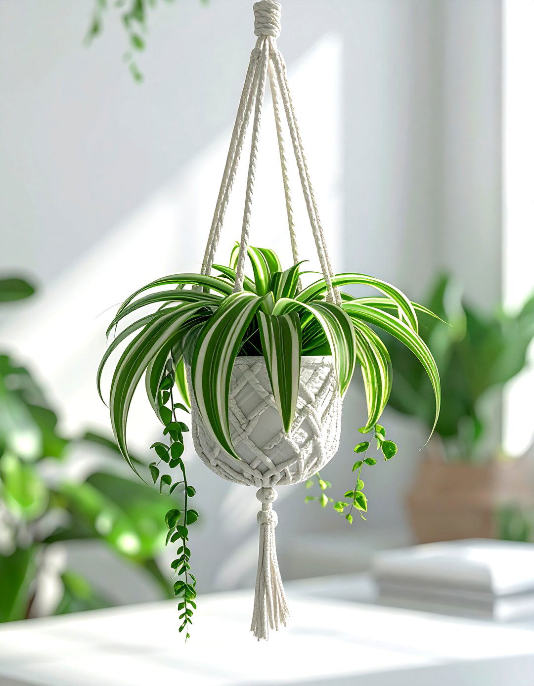 Hanging Spider Plant - 30 office plant ideas