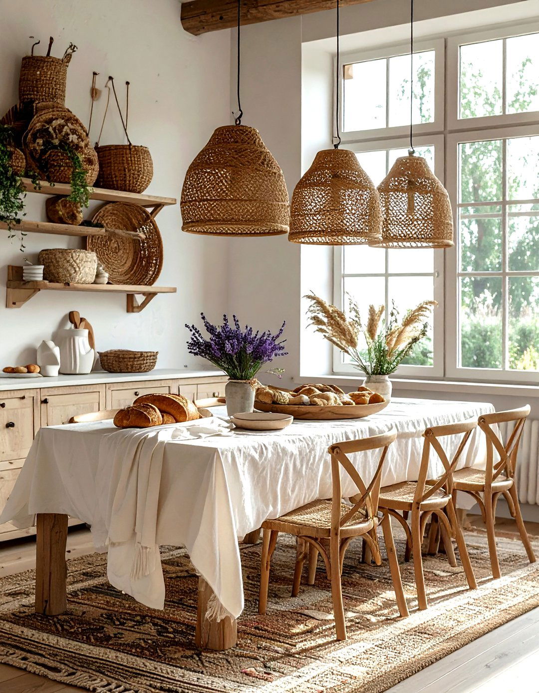 Hanging Wicker Basket - 30 dining room hanging storage ideas