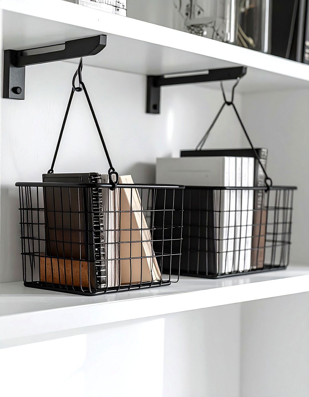 Hanging Wire Baskets - 30 desk organization ideas