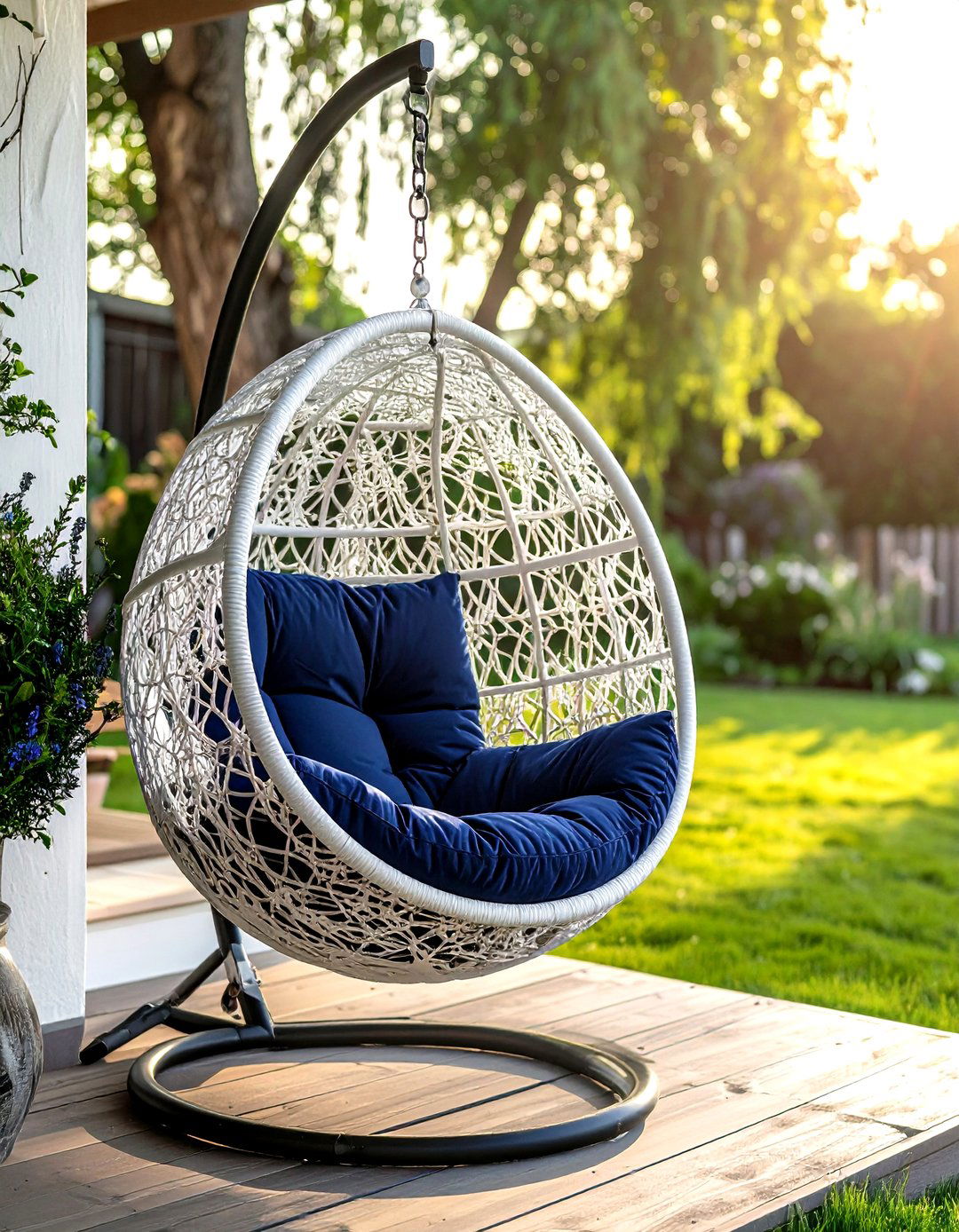 Hanging egg chair - 30 outdoor furniture ideas