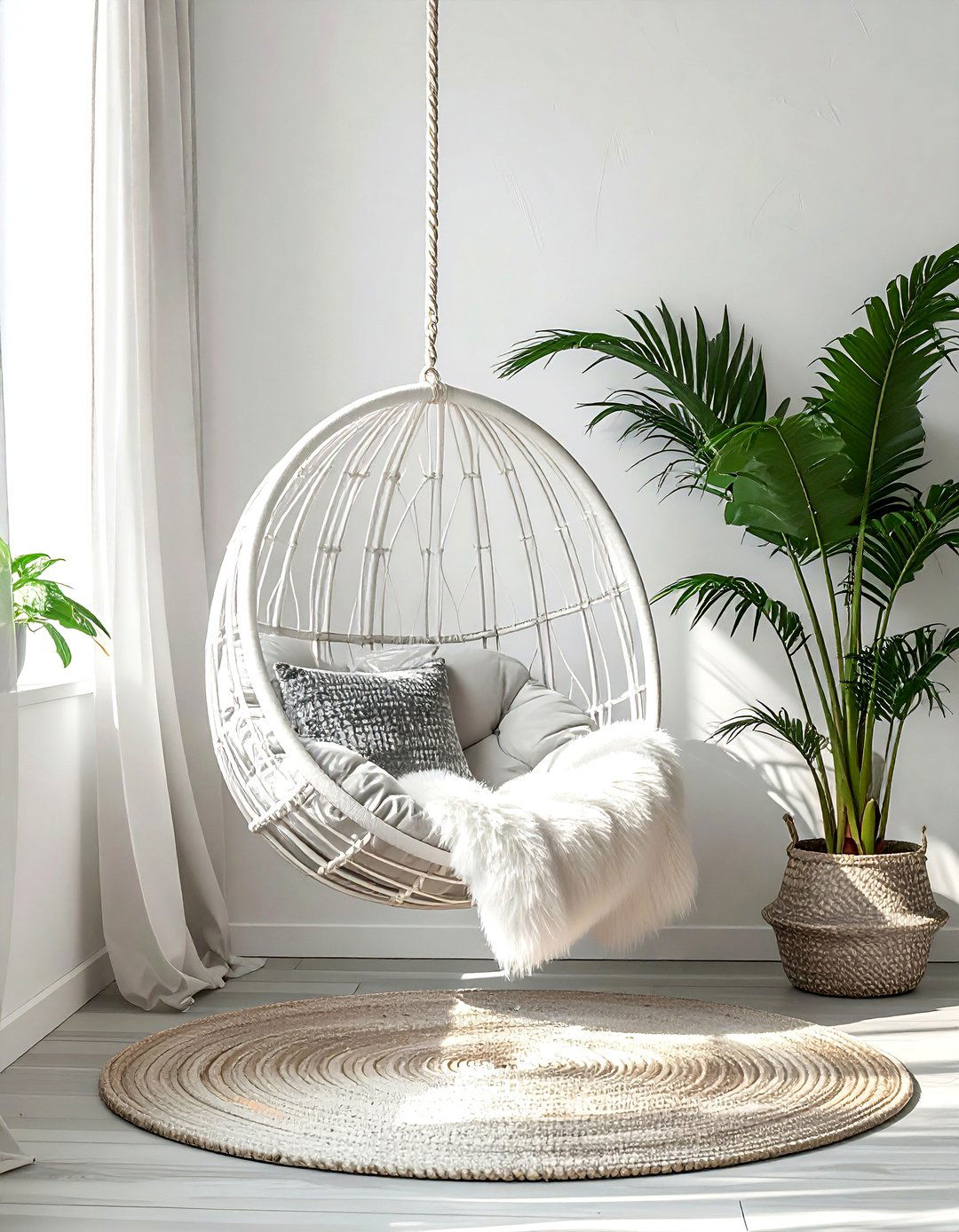Hanging egg chair - 30 viral decor ideas