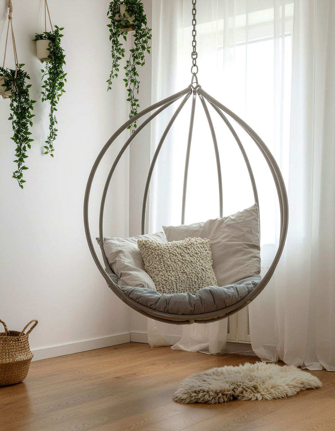 Hanging egg chair - 30 bedroom reading chairs