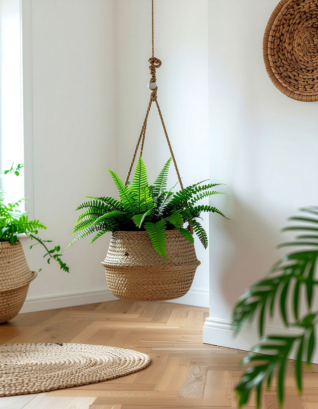 Hanging fern basket - 30 fern decor ideas