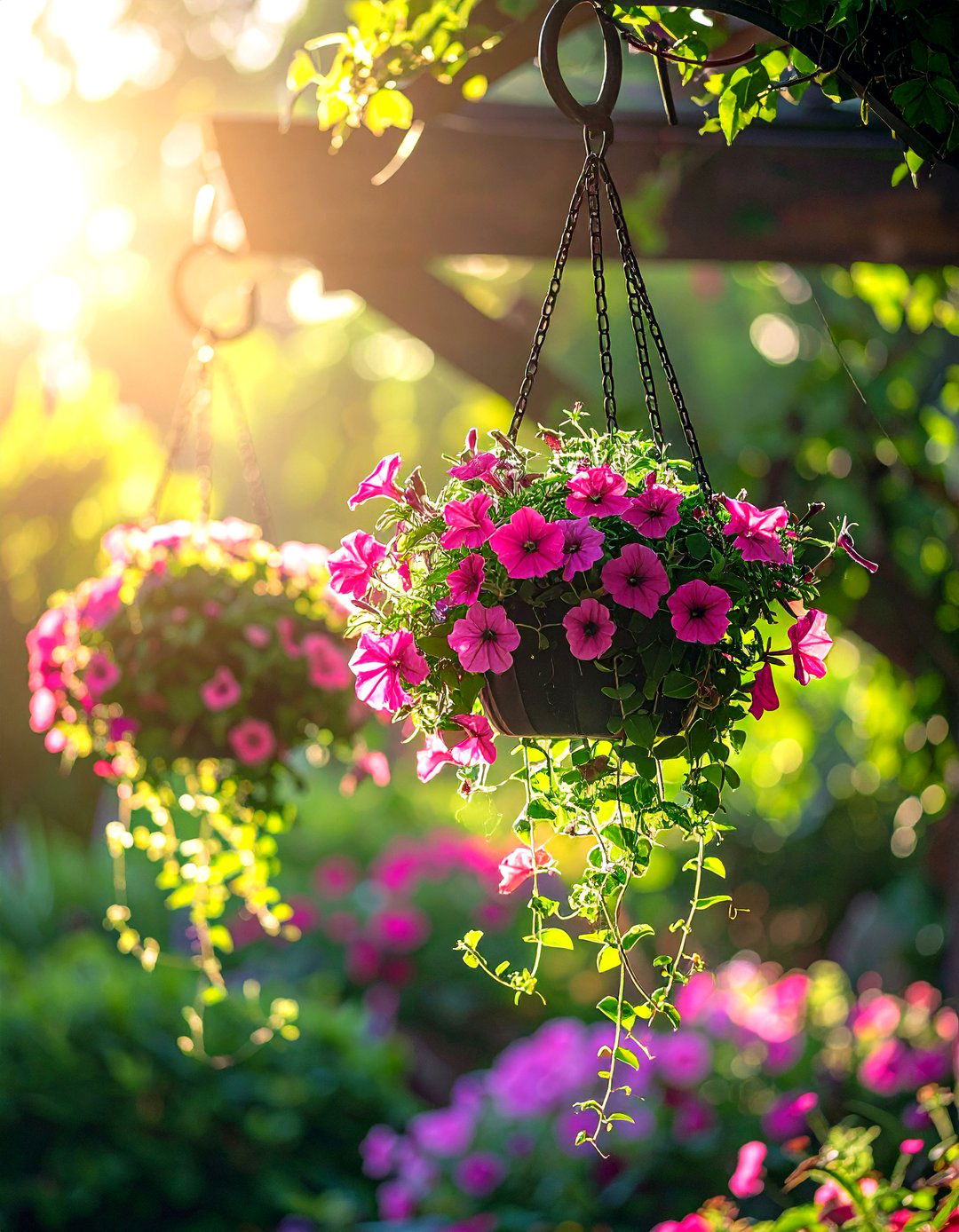 Hanging flower baskets - 30 garden decor ideas