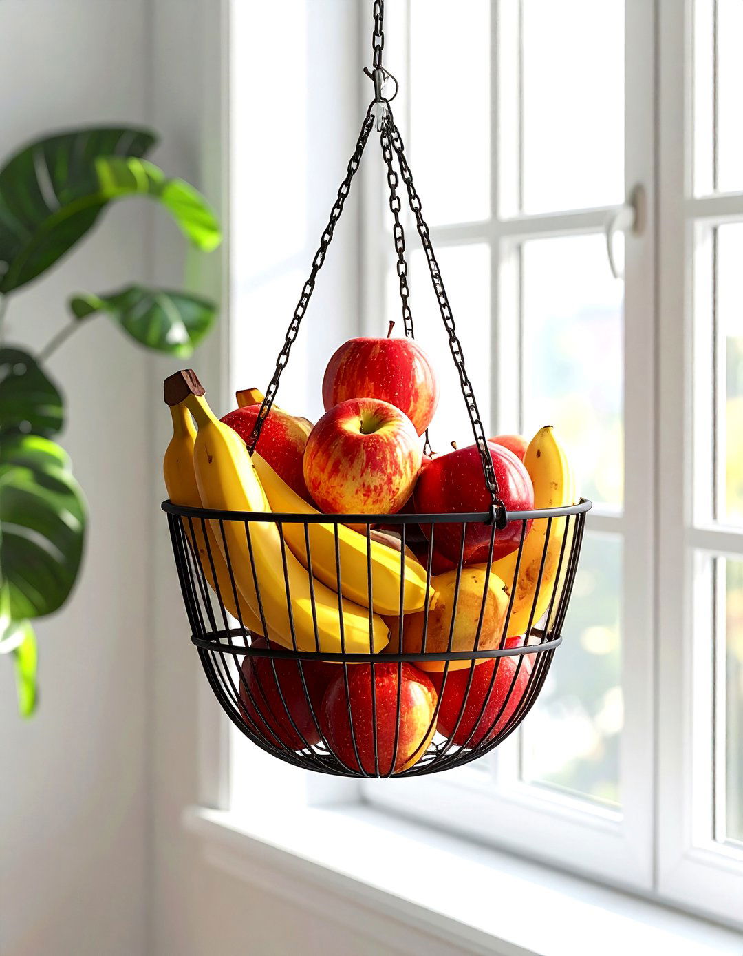 Hanging fruit basket - 30 no damage kitchen ideas