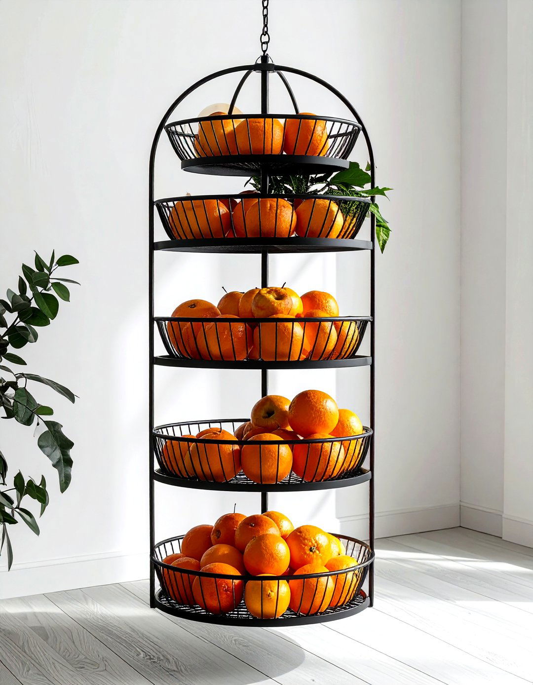 Hanging fruit basket - 30 rental kitchen ideas