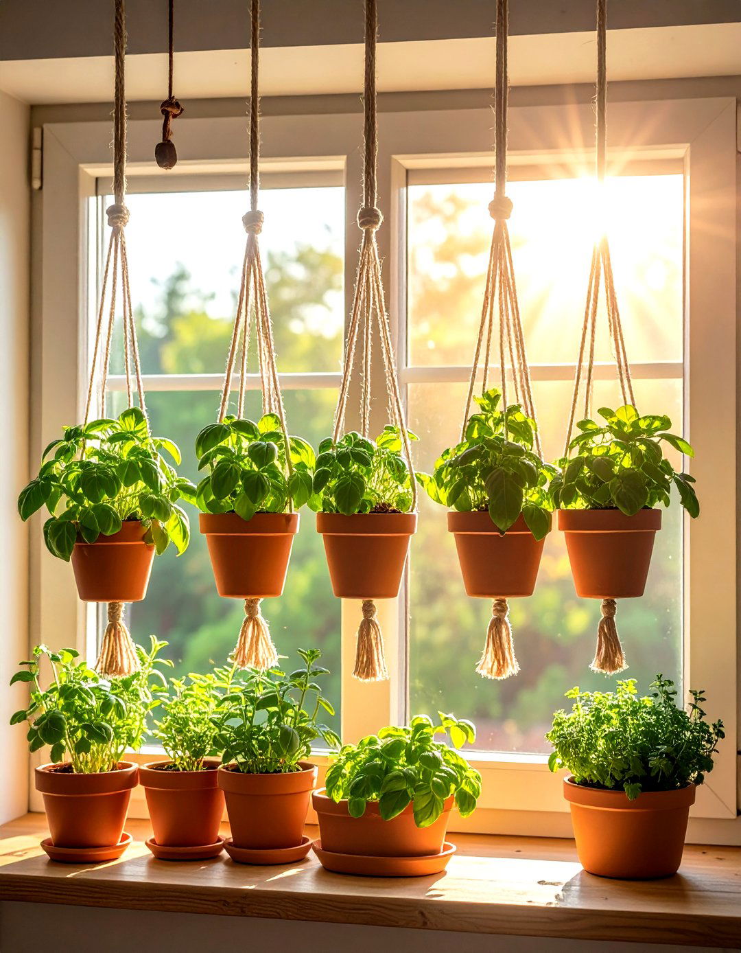 Hanging herb garden kitchen window - 30 kitchen warm settings