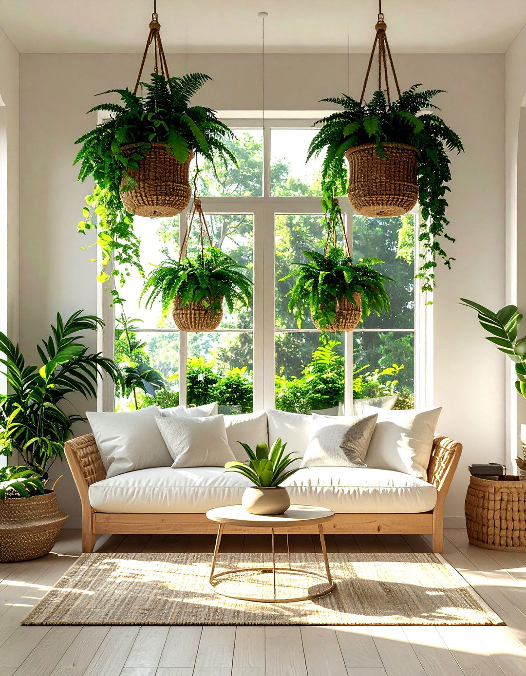 Hanging plant baskets - 30 living room hanging storage ideas