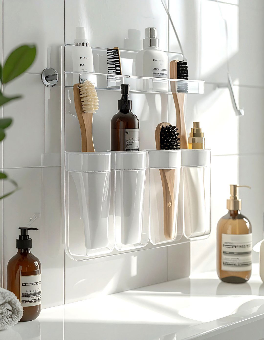 Hanging pocket organizer - 30 bathroom storage hacks