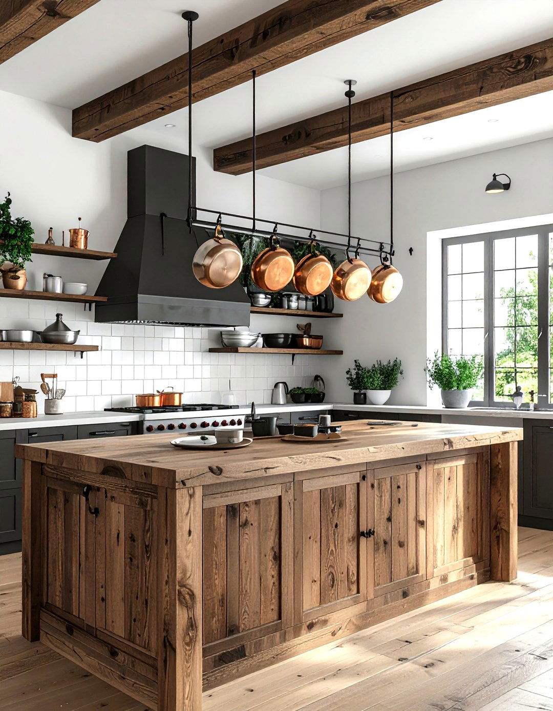 Hanging pot rack - 30 kitchen creative storage ideas