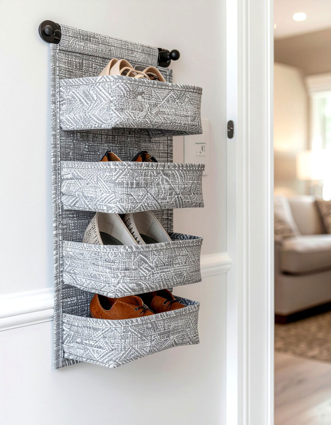 Hanging shoe organizer - 30 entryway shoe storage ideas