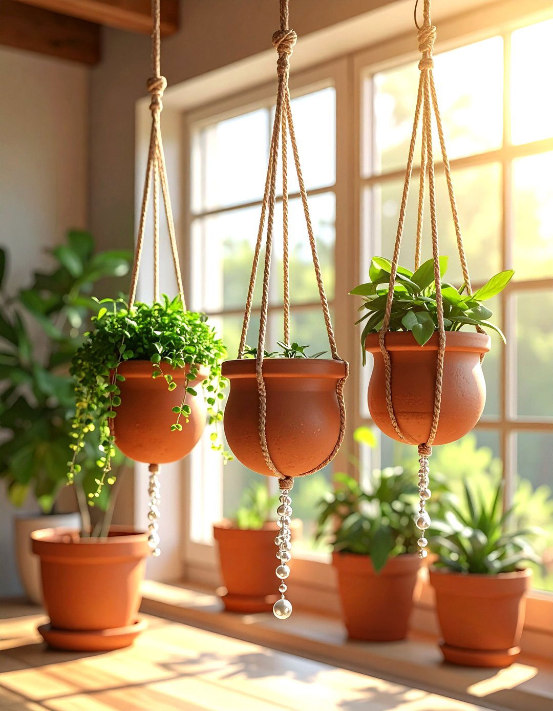 Hanging terracotta planters - 30 terracotta planter ideas