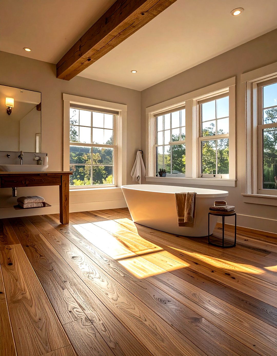 Hardwood floor - 30 English bathroom ideas