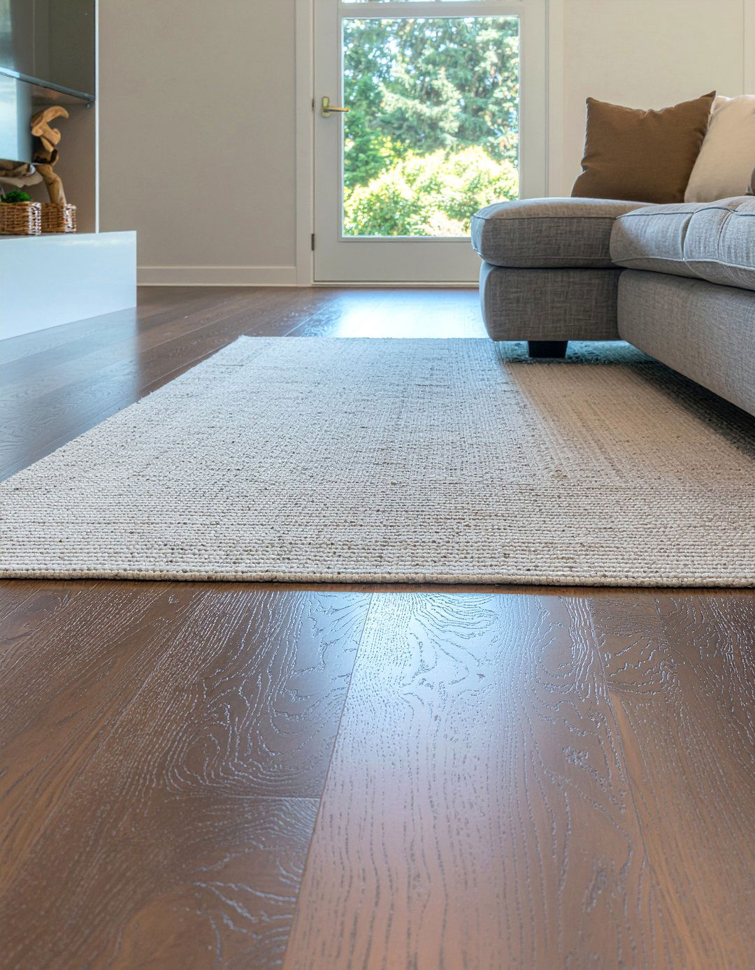 Hardwood floor living room rugs - 30 new build living room ideas