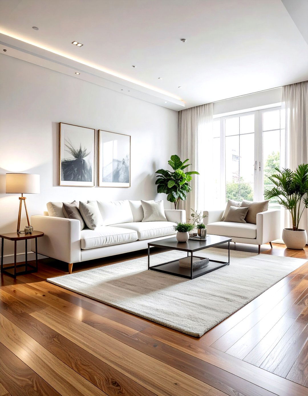 Hardwood floor living room - 30 living room staging ideas