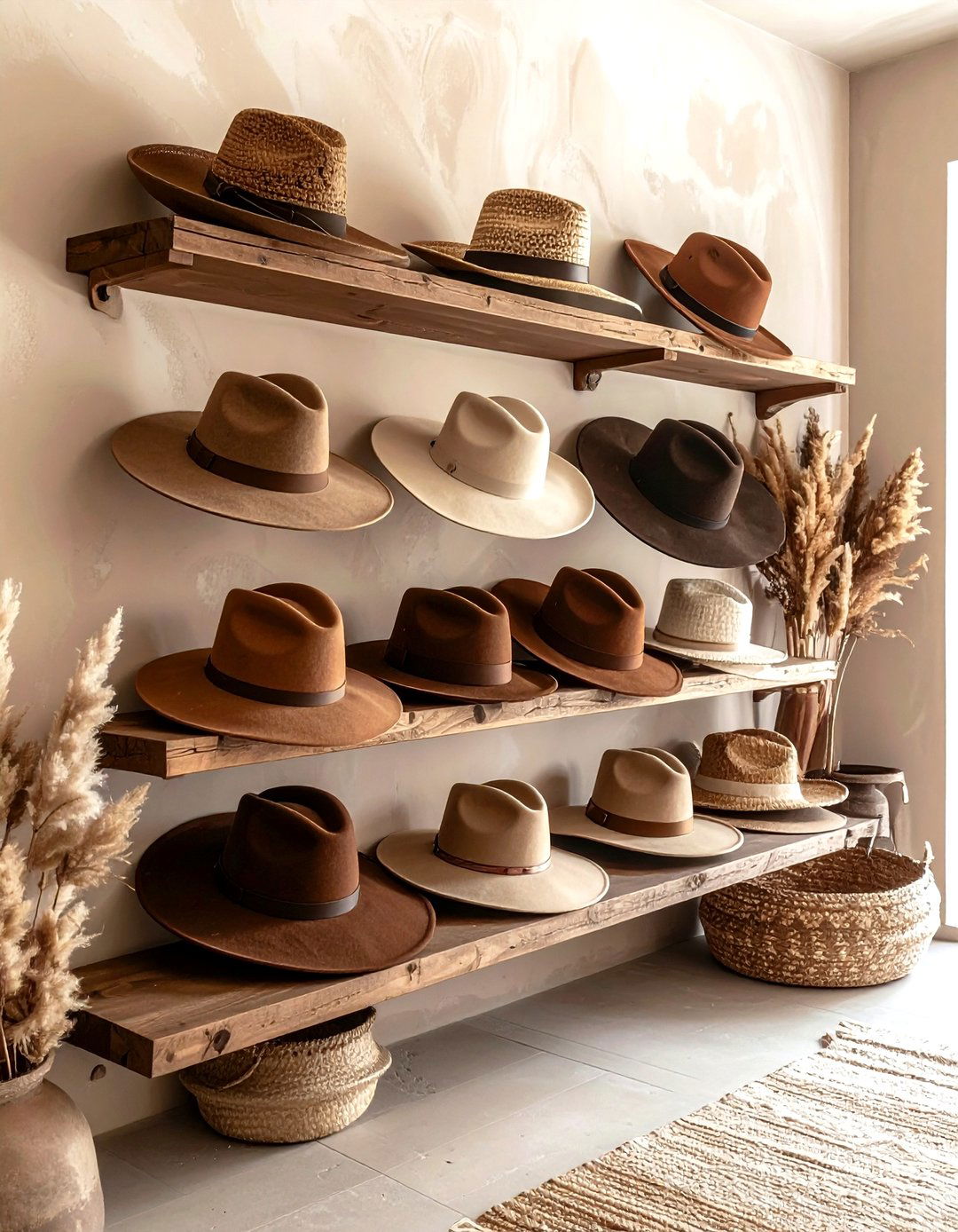 Hat wall display - 30 command strip decor ideas
