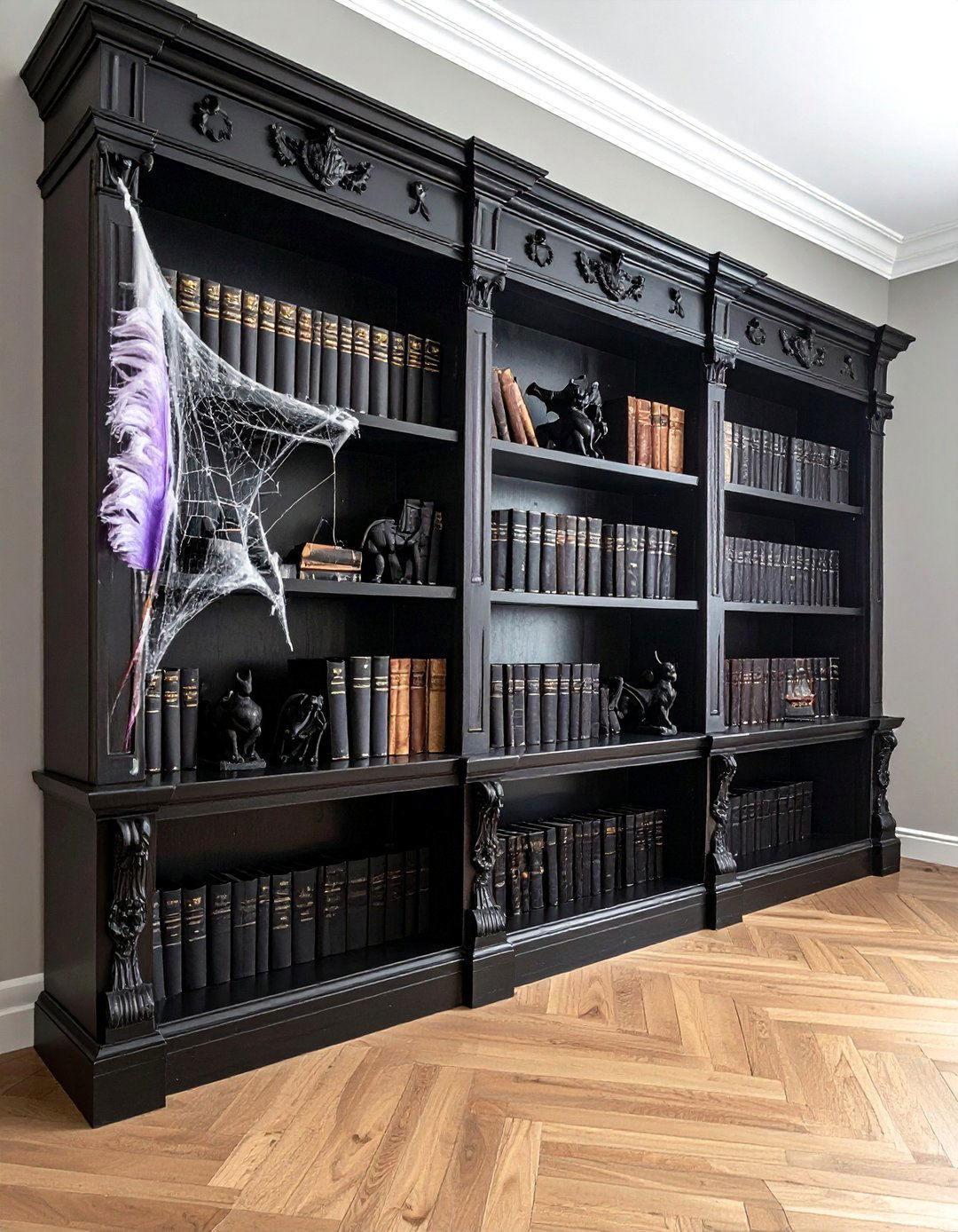 Haunted Library Bookshelf - 30 spooky decor ideas
