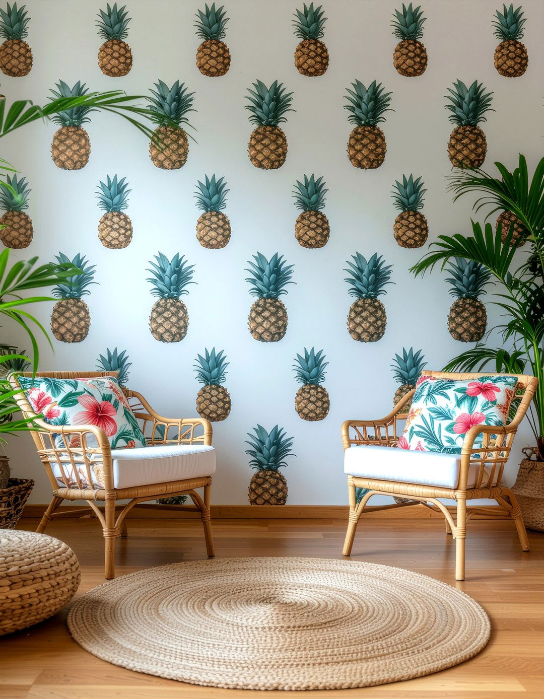 Hawaiian Print Wallpaper - 30 living room tropical wallpapers