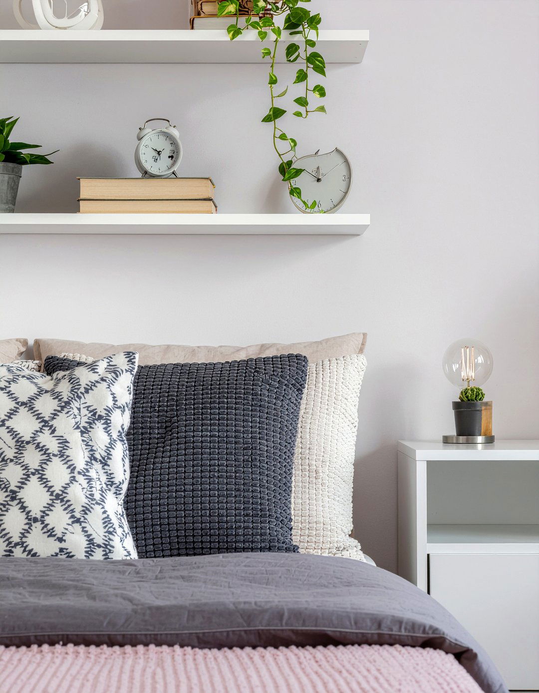 Headboard With Shelving - 30 bedroom small space solutions