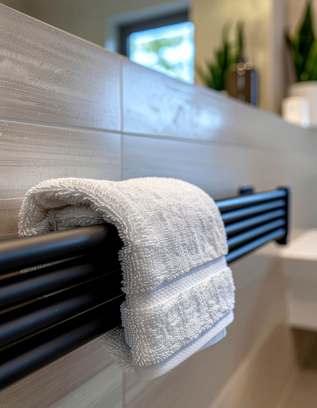 Heated Towel Rail - 30 lodge bathroom ideas