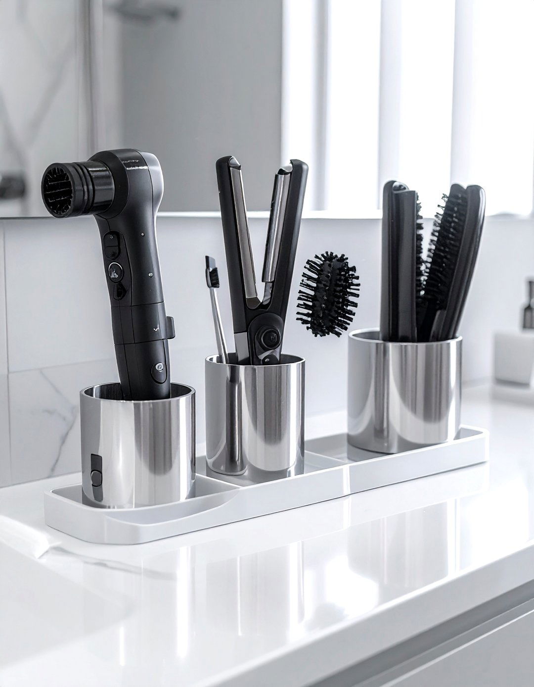 Heated hair tool station - 30 bathroom storage solutions