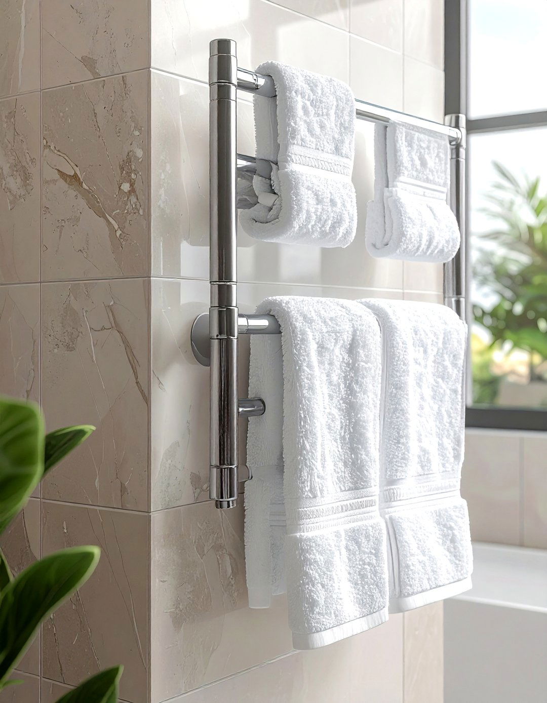 Heated towel rack - 30 spa bathroom ideas