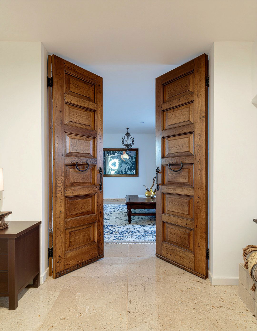 Heavy Carved Wood Doors - 30 Spanish living room ideas
