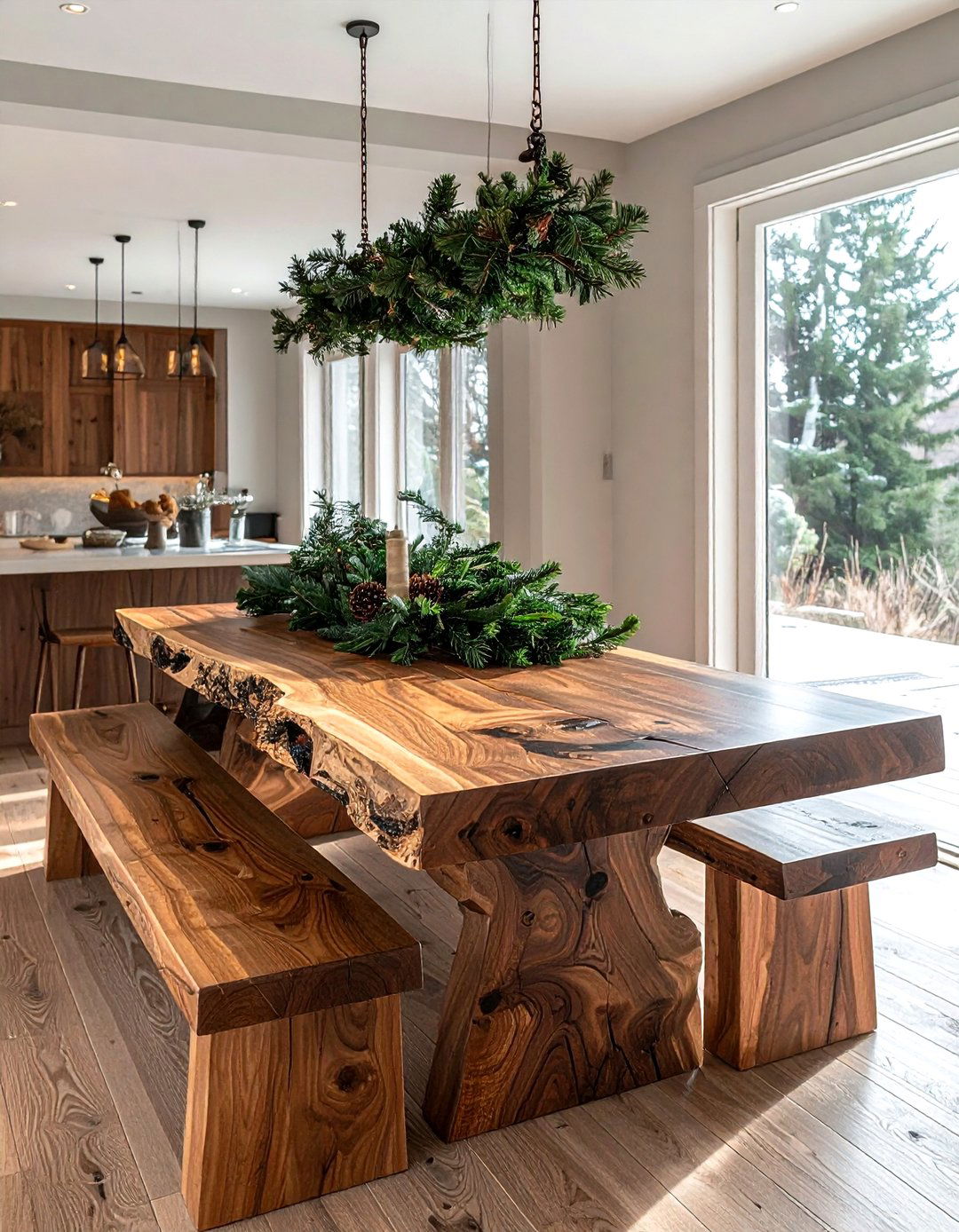 Heavy Timber Dining Table - 30 lodge decor ideas