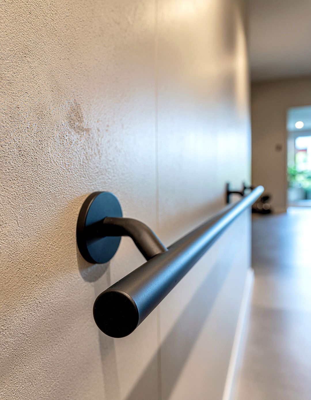 Heavy duty weighted bar - 30 bathroom handrail ideas