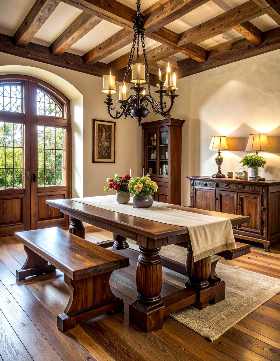 Heavy oak dining table - 30 Tudor dining room ideas