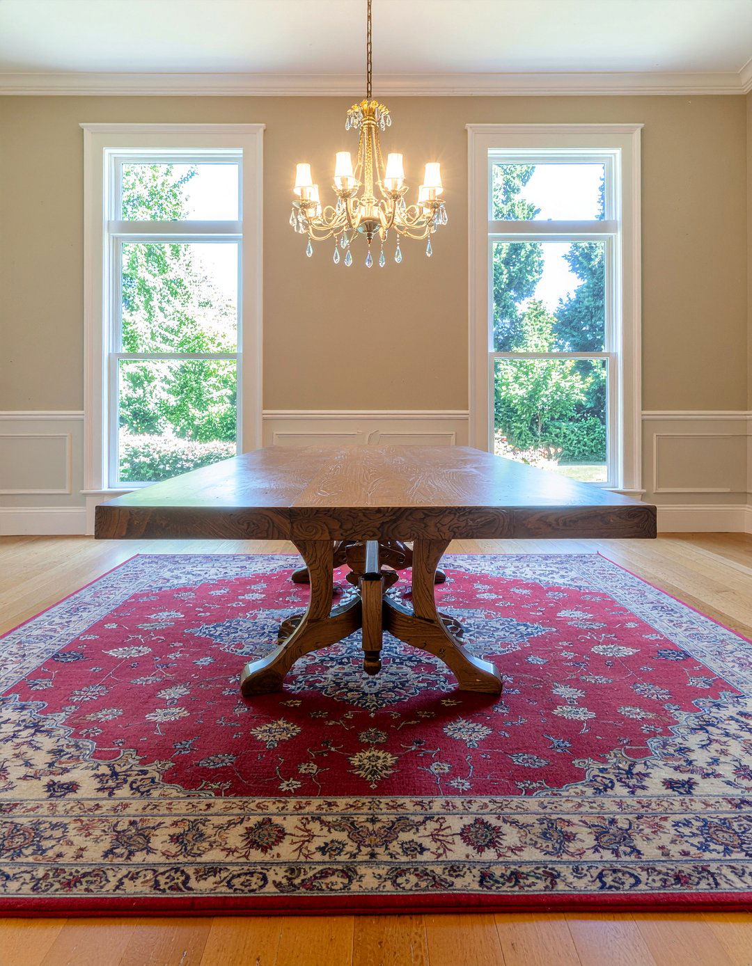 Heavy trestle oak dining table - 30 oak dining table ideas