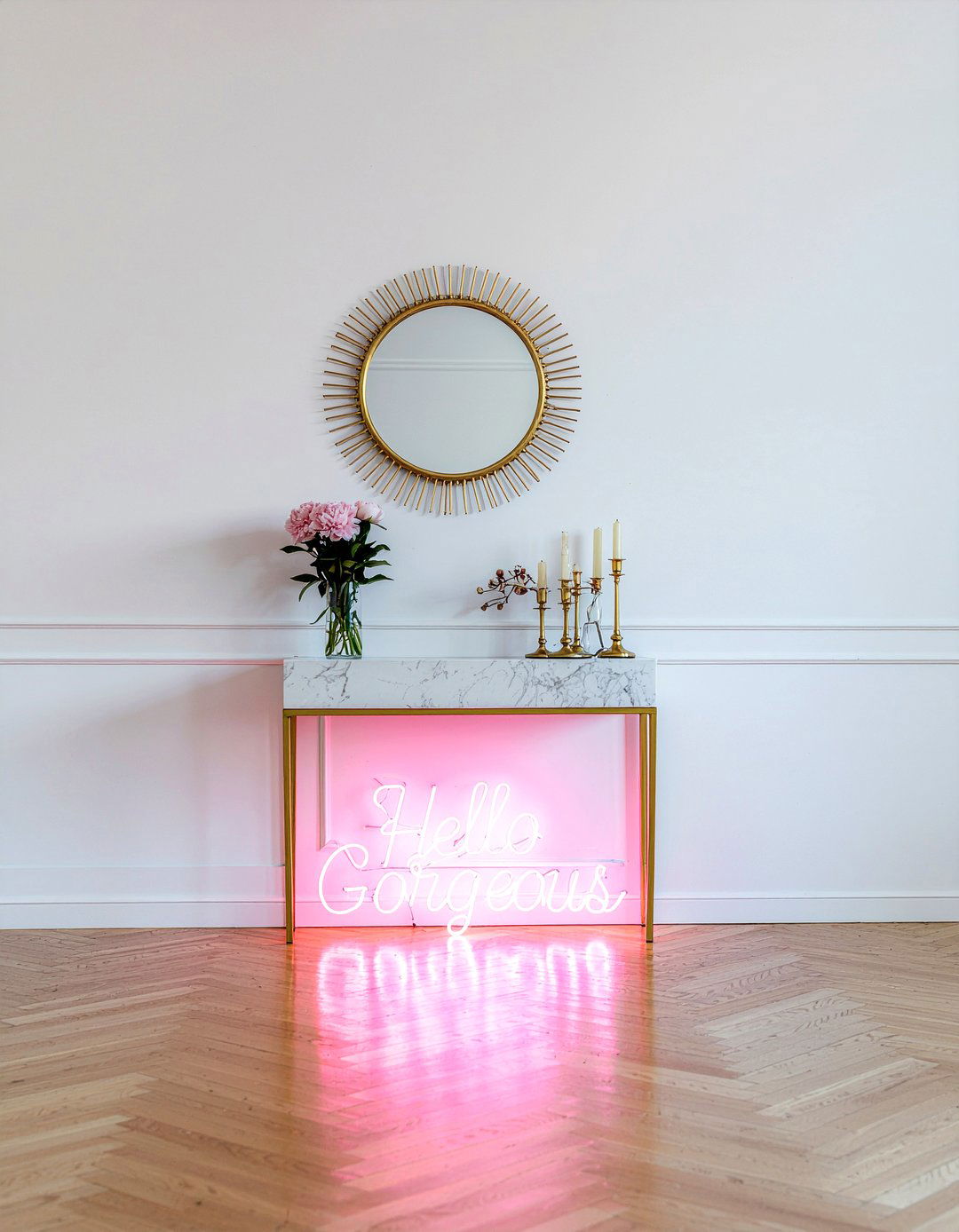 Hello Gorgeous Neon Sign - 30 living room neon signs